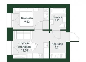Продажа однокомнатной квартиры, 34.3 м2, Екатеринбург, Ленинский район