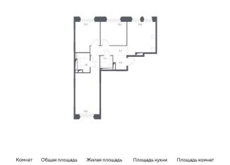 3-комнатная квартира на продажу, 70 м2, Московская область, жилой комплекс Заречье Парк, к3.2
