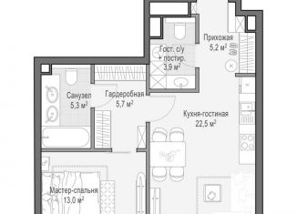 Продается однокомнатная квартира, 55.9 м2, Москва, Пресненский район, Электрический переулок, 1с14