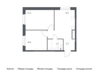 Продается 2-комнатная квартира, 47.9 м2, Москва, жилой комплекс Эко Бунино, 14.2