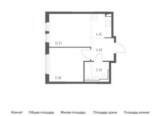 Продаю однокомнатную квартиру, 35.9 м2, Москва, жилой комплекс Остафьево, к19