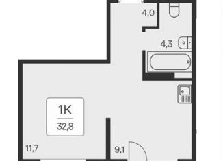 Продается 1-комнатная квартира, 32.8 м2, Новосибирская область, Игарская улица, 6