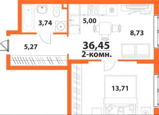 Продаю двухкомнатную квартиру, 36.5 м2, Ульяновск, ЖК Аквамарин-2, 1