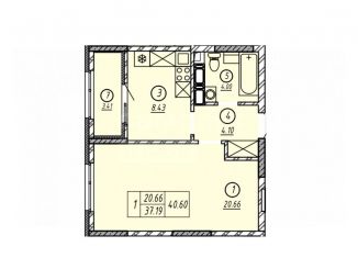 Продается 1-комнатная квартира, 40.6 м2, Оренбург, Просторная улица, 23