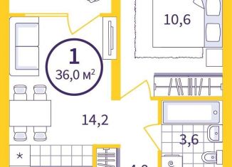 Продам однокомнатную квартиру, 34.2 м2, Екатеринбург