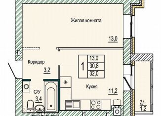 Продам 1-комнатную квартиру, 32 м2, Волгоград, ЖК Колизей