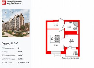 Квартира на продажу студия, 26.5 м2, Калининградская область