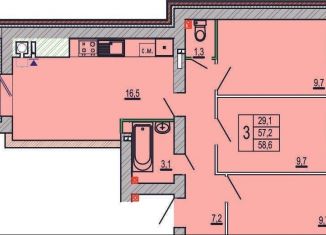 Продается трехкомнатная квартира, 58.6 м2, Волгоградская область