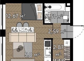 Продаю квартиру студию, 26.6 м2, Москва, улица Берзарина, 37, метро Щукинская