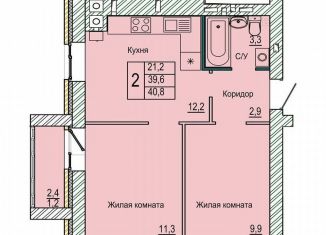 Продам двухкомнатную квартиру, 40.8 м2, Волгоград, ЖК Колизей