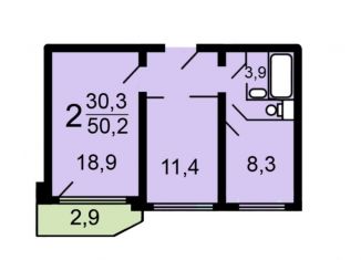 Продаю 2-комнатную квартиру, 51 м2, Москва, улица Грина, 9, ЮЗАО