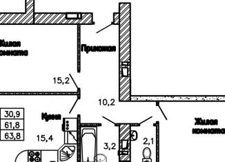 Продажа 2-комнатной квартиры, 63.8 м2, Воронеж