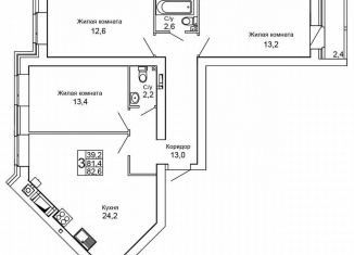 Продам 3-ком. квартиру, 82.6 м2, Волгоград, улица 70-летия Победы, 23