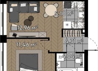 Продам 1-ком. квартиру, 38 м2, Москва, метро Октябрьское поле, улица Берзарина, 37