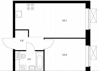 Продажа 1-ком. квартиры, 35.8 м2, Москва, метро Кантемировская, жилой комплекс Кавказский Бульвар 51, 3.5