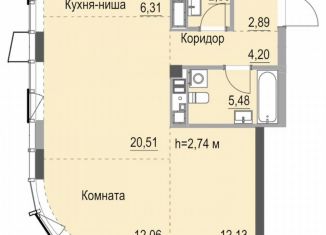 Квартира на продажу студия, 68.9 м2, Удмуртия, улица Лихвинцева, 17