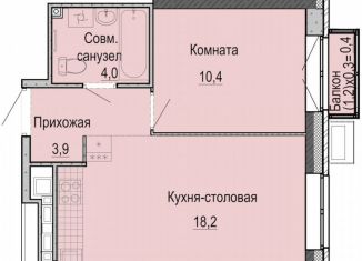 Продам однокомнатную квартиру, 36.5 м2, Удмуртия, жилой комплекс Умные кварталы А14, 94к5