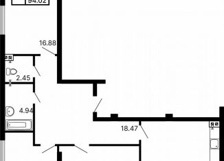 Трехкомнатная квартира на продажу, 94.4 м2, Самара, Октябрьский район