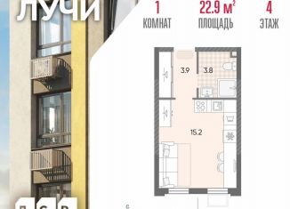 Квартира на продажу студия, 22.9 м2, Москва, 2-й этап, к8, ЗАО