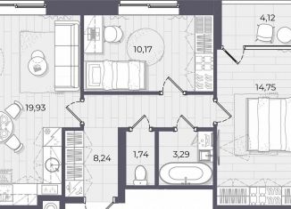 Продам 2-ком. квартиру, 62.2 м2, Астрахань