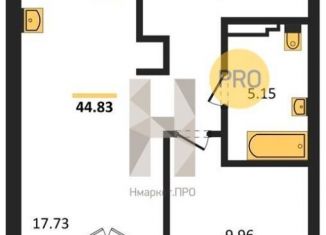 Однокомнатная квартира на продажу, 44.8 м2, Калининградская область