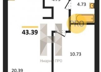 Продается 1-ком. квартира, 43.9 м2, Калининградская область