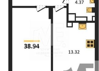 1-комнатная квартира на продажу, 38.9 м2, Калининград, Батальная улица, 65Б