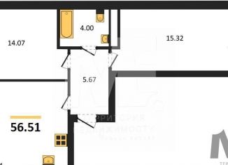 Продается 2-ком. квартира, 56.5 м2, Калининград, Ленинградский район