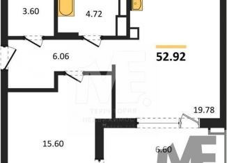 Продаю 1-ком. квартиру, 52.9 м2, Калининград, Батальная улица, 65Б