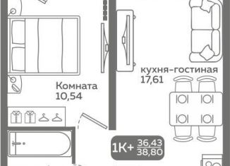 Продам 1-комнатную квартиру, 36.4 м2, Тюмень, Калининский округ