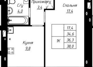 Продаю 1-комнатную квартиру, 36.3 м2, Барнаул, улица Чернышевского, Центральный район