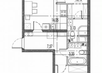 Продается 2-ком. квартира, 59.1 м2, Санкт-Петербург, метро Звёздная, Московское шоссе, 36