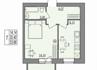 Продаю 1-комнатную квартиру, 33.7 м2, Волгоград