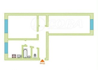 Продается двухкомнатная квартира, 43.6 м2, Тюмень, улица Воровского, 25, Ленинский округ