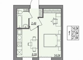 Продажа 1-комнатной квартиры, 27.6 м2, Волгоград