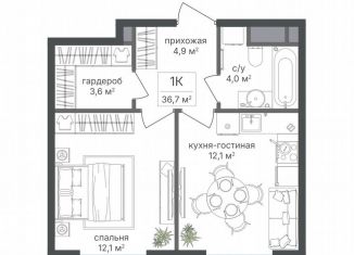 Продам 1-комнатную квартиру, 36.7 м2, Москва, Михалковская улица, метро Водный стадион