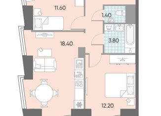 Продается двухкомнатная квартира, 56.2 м2, Москва, метро Калужская, ЖК Обручева 30, к1