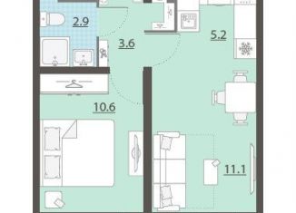 Продается 1-ком. квартира, 33.1 м2, Екатеринбург, Латвийская улица, 58/4, ЖК Хрустальные Ключи