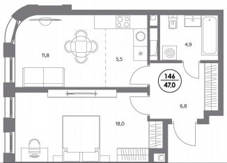 Продам 1-ком. квартиру, 47 м2, Москва, метро Люблино