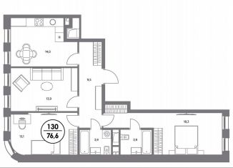 Продается 3-комнатная квартира, 76.6 м2, Москва