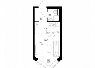 Продается квартира студия, 22.7 м2, Москва, жилой комплекс Мичуринский Парк, 4.3, метро Озёрная