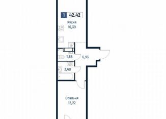 Продажа 1-комнатной квартиры, 40.8 м2, Ярославль, Романовская улица, 6к2, Дзержинский район