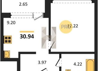 Продаю 1-ком. квартиру, 30.9 м2, Воронеж