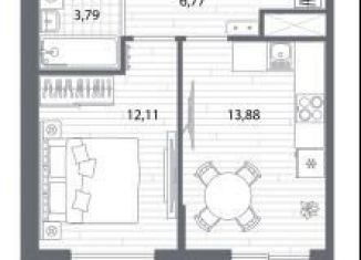 Продается 1-комнатная квартира, 37.4 м2, Санкт-Петербург, метро Площадь Мужества