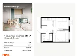 Продажа 1-комнатной квартиры, 31.3 м2, Приморский край, жилой комплекс Босфорский Парк, 9