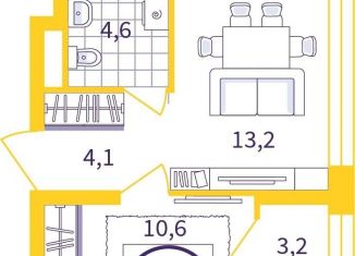 Однокомнатная квартира на продажу, 34 м2, Екатеринбург, улица Щербакова, 76