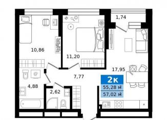 Продажа двухкомнатной квартиры, 57 м2, Екатеринбург, метро Ботаническая