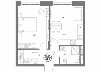 Продается 1-комнатная квартира, 44 м2, Москва, ЮВАО