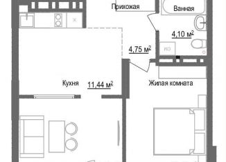 Продам 1-комнатную квартиру, 43.9 м2, Новосибирск, метро Заельцовская