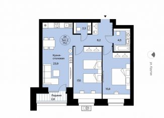 Продам 2-ком. квартиру, 75.1 м2, Сыктывкар